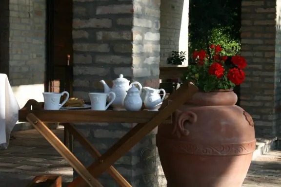 Tè sotto il portico